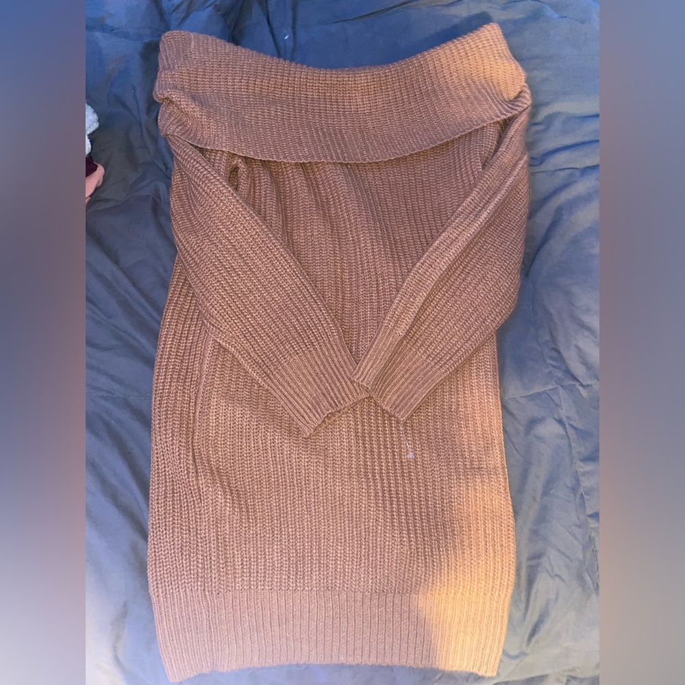 Off the shoulder long sweater